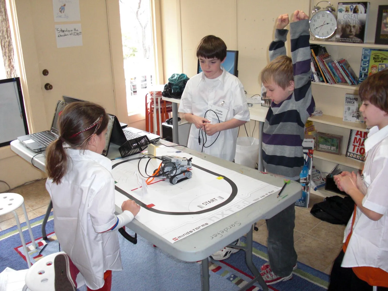Elementary students collaborating